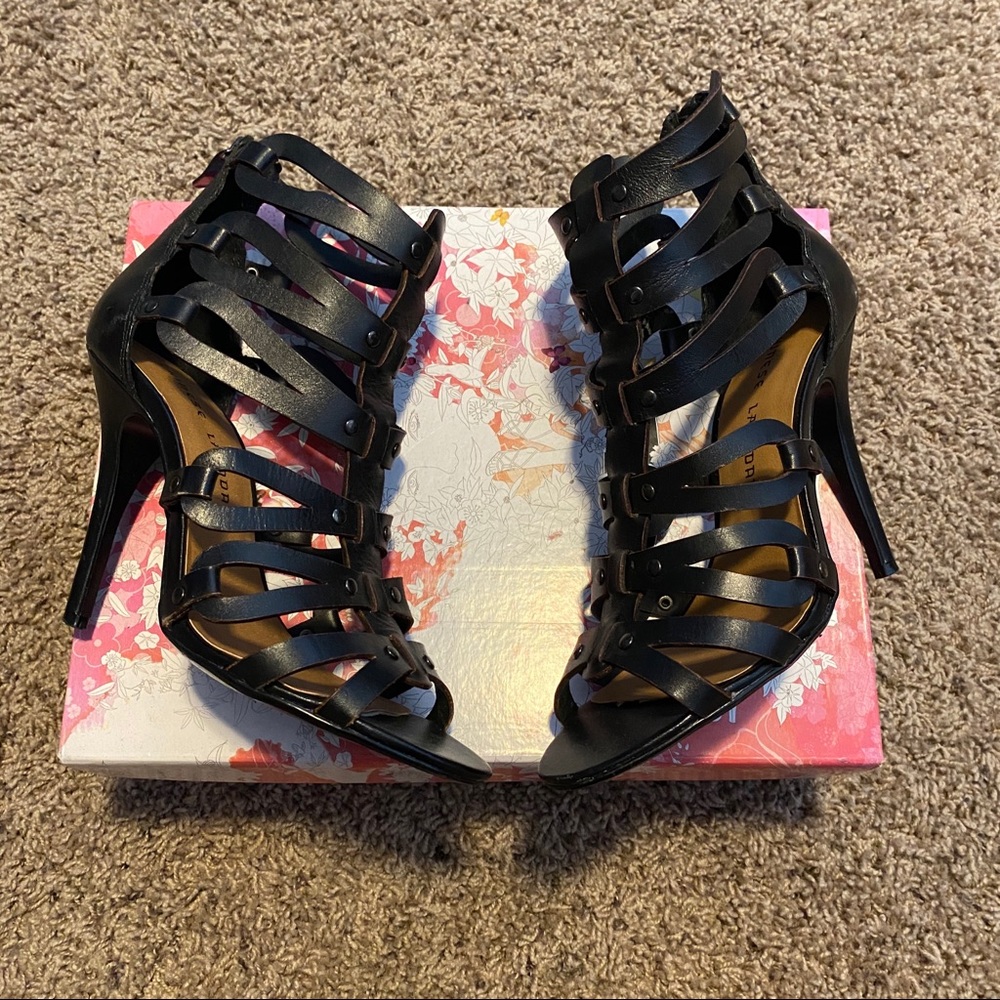 Chinese Laundry Leather Strappy Heels sz 7.5